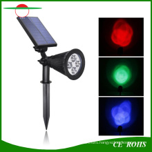 4 LED High Brigntess Adjustable RGB Color Changing Solar Lawn Garden Wall Lamp Spot Light Outdoor Landscape Solar Spotlight